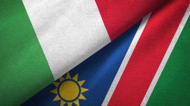İtalya ve Namibya iki katlanmış bayrak birlikte