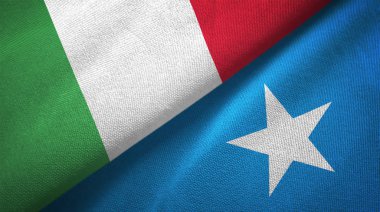 İtalya ve Somali iki katlanmış bayrak birlikte