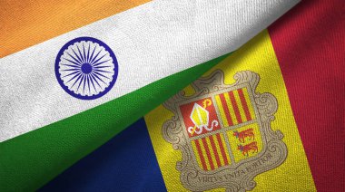 Hindistan ve Andorra iki katlanmış bayrak birlikte 