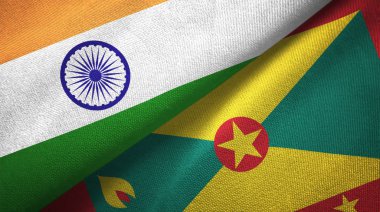 Hindistan ve Grenada iki katlanmış bayrak birlikte