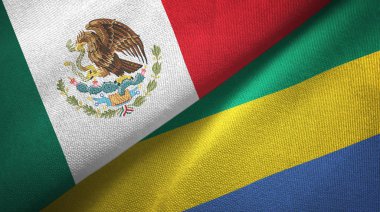 Meksika ve Gabon iki katlanmış bayrak birlikte