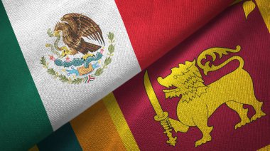 Meksika ve Sri Lanka iki katlanmış bayrak birlikte