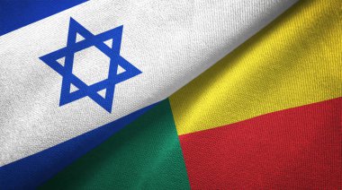 İsrail ve Benin iki katlanmış bayrak birlikte 