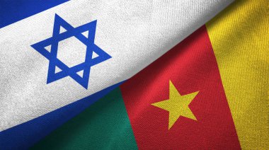 İsrail ve Kamerun iki katlanmış bayrak birlikte 