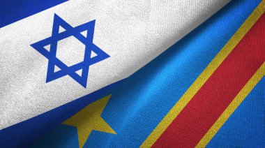 Kongo Demokratik Cumhuriyeti iki katlanmış ve İsrail bayrakları birlikte 