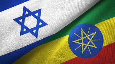 İsrail ve Etiyopya iki katlanmış bayrak birlikte