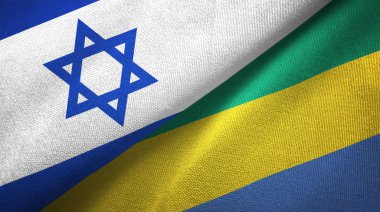 İsrail ve Gabon iki katlanmış bayrak birlikte