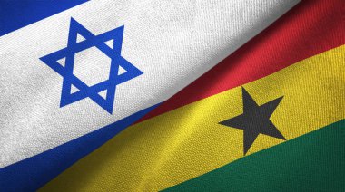 İsrail ve Gana iki katlanmış bayrak birlikte