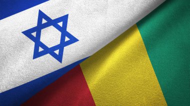 İsrail ve Gine iki katlanmış bayrak birlikte