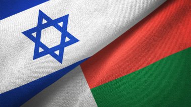 İsrail ve Madagaskar iki katlanmış bayrak birlikte