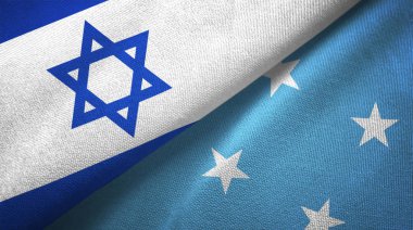 İsrail ve Mikronezya iki katlanmış bayrak birlikte