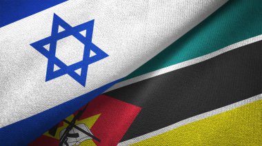 İsrail ve Mozambik iki katlanmış bayrak birlikte