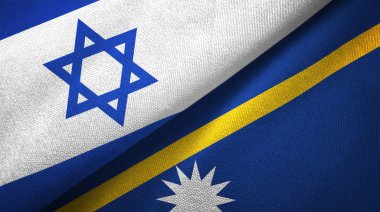 İsrail ve Nauru iki katlanmış bayrak birlikte