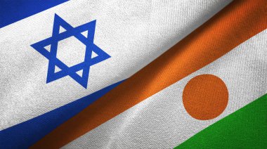 İsrail ve Nijer iki katlanmış bayrak birlikte