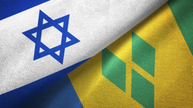 İsrail ve Saint Vincent ve Grenadinler iki katlanmış bayrak birlikte