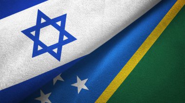 İsrail ve Solomon Adaları iki katlanmış bayrak birlikte