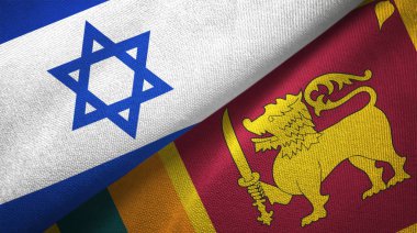 İsrail ve Sri Lanka iki katlanmış bayrak birlikte