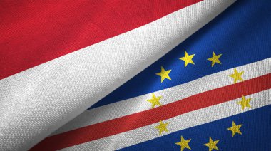 Endonezya ve Cape Cabo Verde iki katlanmış bayrak birlikte 