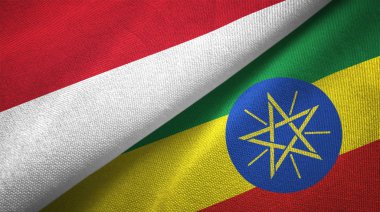 Endonezya ve Etiyopya iki katlanmış bayrak birlikte