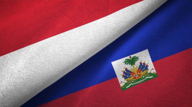 Endonezya ve Haiti iki katlanmış bayrak birlikte