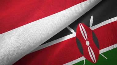 Endonezya ve Kenya iki katlanmış bayrak birlikte