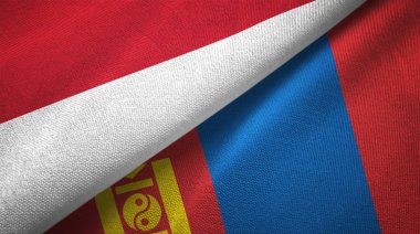 Endonezya ve Moğolistan iki katlanmış bayrak birlikte