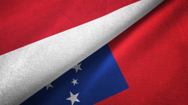 Endonezya ve Samoa iki katlanmış bayrak birlikte