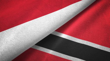 Endonezya ve Trinidad ve Tobago iki katlanmış bayrak birlikte