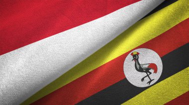 Endonezya ve Uganda iki katlanmış bayrak birlikte