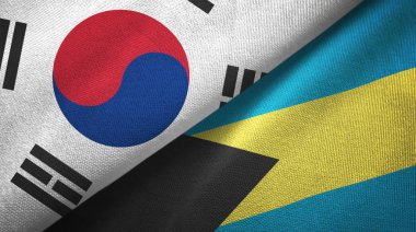 Güney Kore ve Bahamalar, iki bayrak bir arada. 