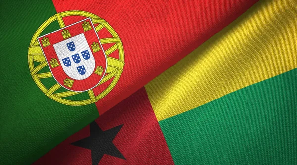 Portugal Und Guinea Bissau Zwei Zusammengefaltete Flaggen — Stockfoto