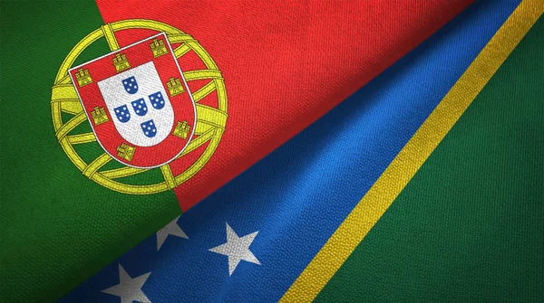 Portugal and Solomon Islands two folded flags together