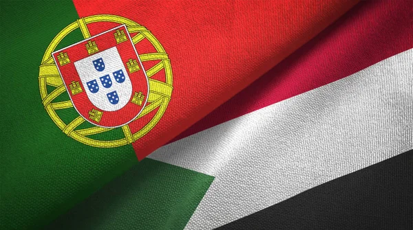 Portugal and Sudan two folded flags together