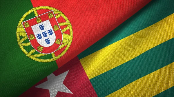 Πορτογαλία Και Τόγκο Δύο Σημαίες Μαζί Διπλωμένο — Φωτογραφία Αρχείου