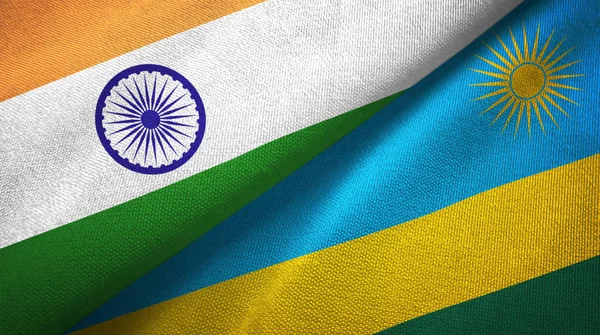 Индия Руанда Сложили Вместе Два Флага — стоковое фото