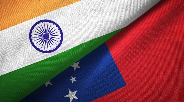 India Samoa Two Folded Flags Together — Stock Photo, Image