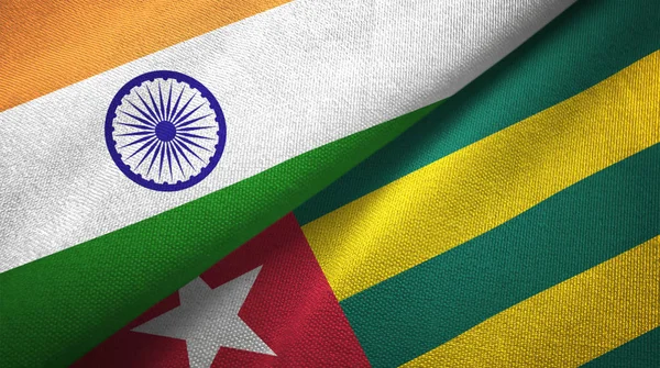 India Togo Two Folded Flags Together — Stock Photo, Image