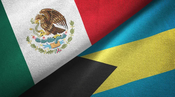 Mexico Och Bahamas Två Vikta Flaggor Tillsammans — Stockfoto