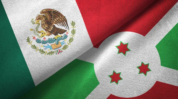 México Burundi Dos Banderas Plegadas Juntas — Foto de Stock