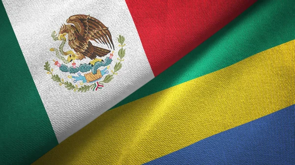 Meksika ve Gabon iki katlanmış bayrak birlikte