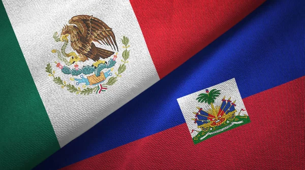 Mexico Haiti Two Folded Flags Together — Stock Photo, Image