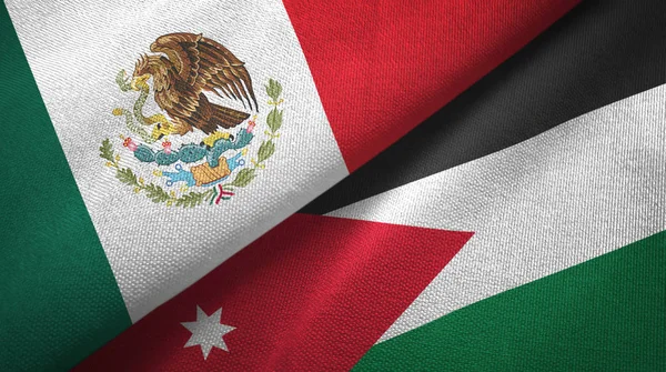 Mexique Jordanie Deux Drapeaux Pliés Ensemble — Photo