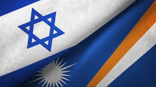 Israel Und Marshall Islands Zwei Zusammengefaltete Flaggen — Stockfoto