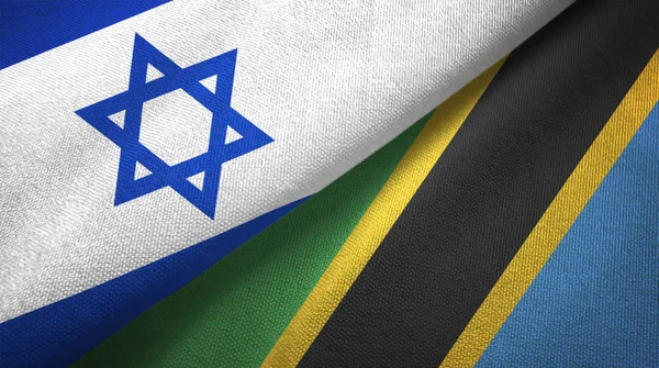 Israël Tanzanie Deux Drapeaux Pliés Ensemble — Photo