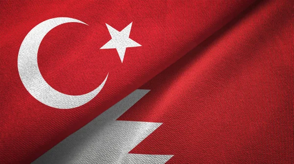 Turki Dan Bahrain Dua Bendera Terlipat Bersama Sama — Stok Foto