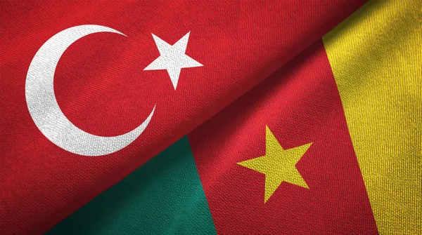 Turkey and Cameroon two folded flags together