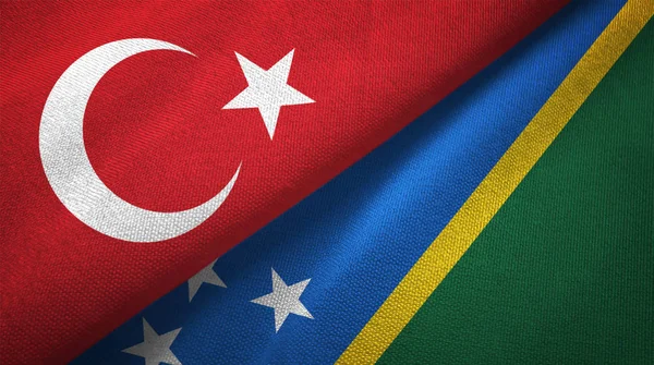 Turkey and Solomon Islands two folded flags together