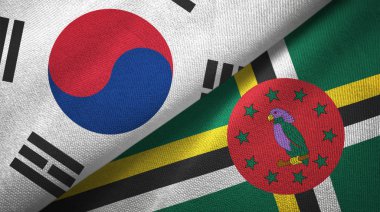 Güney Kore ve Dominica bayrakları bir arada