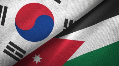 Güney Kore ve Ürdün bayrakları bir arada