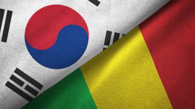 Güney Kore ve Mali bayrakları bir arada